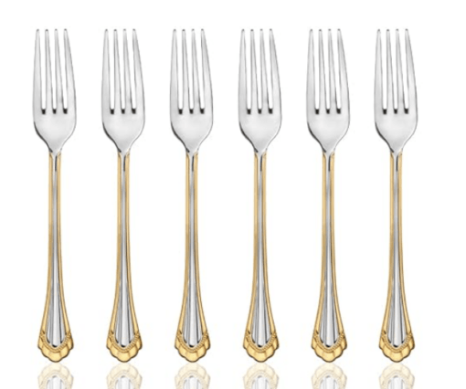 Shri & Sam Stainless Steel Feather Desert Fork, 6 Piece